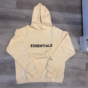 Essentials Fear Of God Pullover Hoodie Applique Logo Buttercream SS20 XL